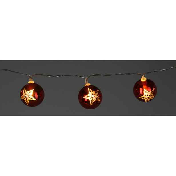 Světelný vánoční řetěz Stars, 120 cm, 10 LED, barva měď, na baterie