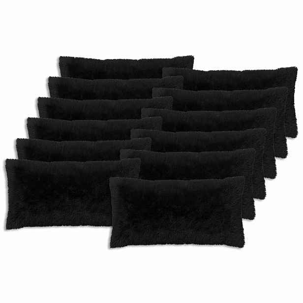 vidaXL Povlak na polštář 12 pcs HEERLEN Černá 40 x 80 cm PV fleece