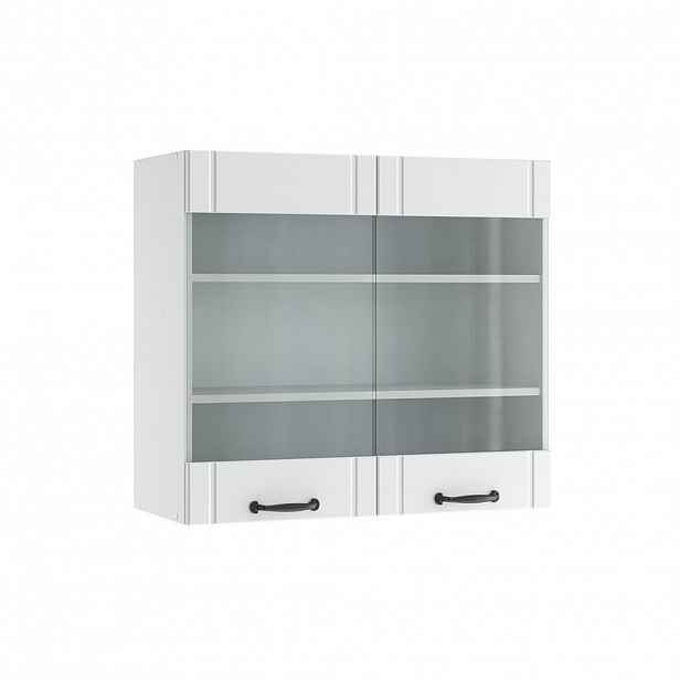 Vicco SKLENĚNÁ KUCHYŇSKÁ SKŘÍŇKA Fame-Line Bílý venkovský dům 80 cm