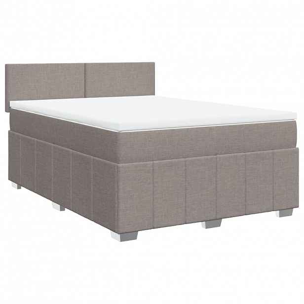 vidaXL Box spring postel s matrací taupe 140x190 cm textil