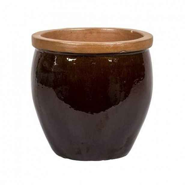 Květináč BONN hnědý lem keramika hnědá 32cm