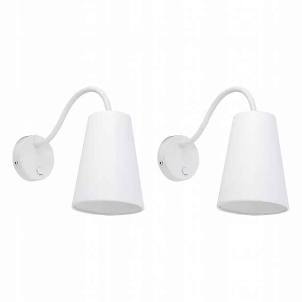 Tk Lighting Sada 2 x nástěnných svítidel do kanceláře Kabinetu Bílá E27 40 cm Kov