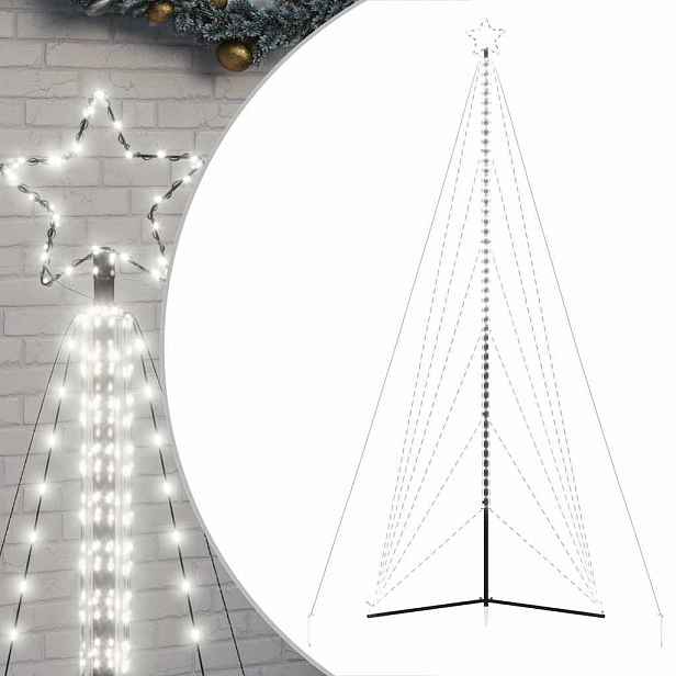 vidaXL LED vánoční stromek 861 studených bílých LED diod 478 cm