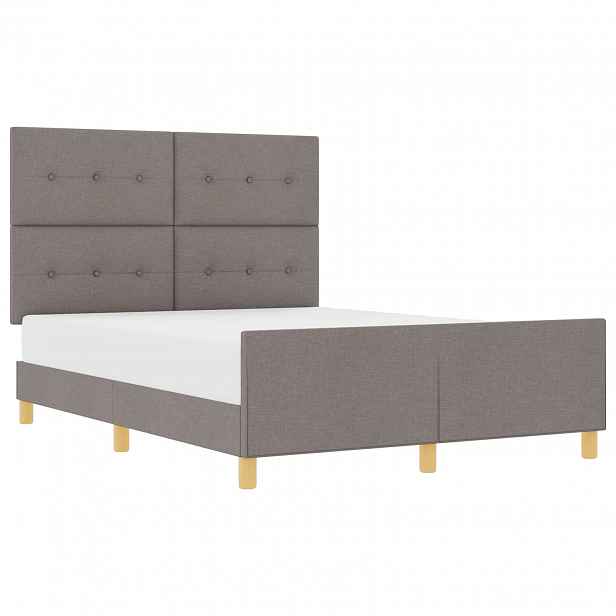 vidaXL Rám postele s čelo Taupe 140 x 200 cm textil
