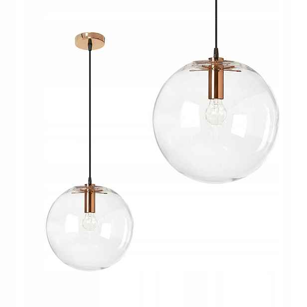 Závěsná Skleněná Lampa Koule Rose Gold Lassi 25 CM