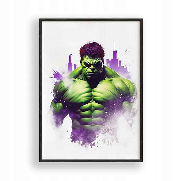 Plakát Hulk Avengers v černém dřevěném Rámeček 30x42 cm