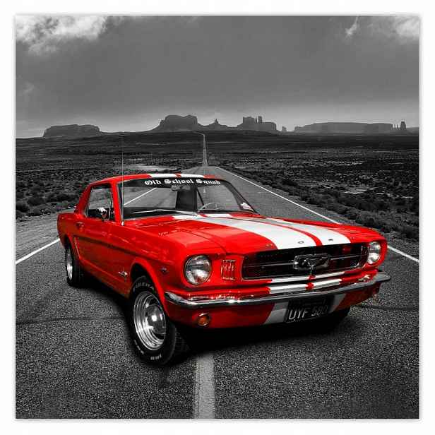 Plakáty 140x140 Červený Ford Mustang Usa