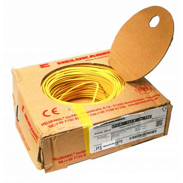 Kabel Lgy 1,5 mm žlutý 750 V 100 m