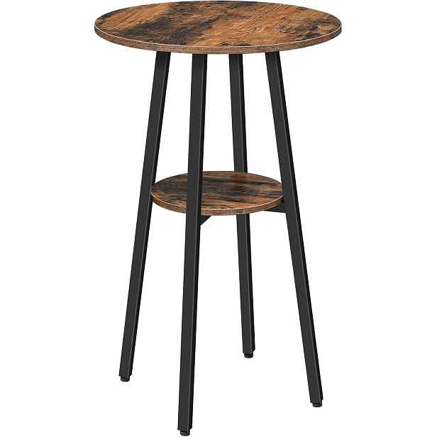 Kulatý barový stůl Vasagle Obri 55 cm hnědý/černý