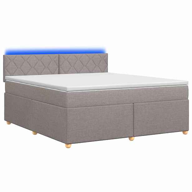 vidaXL Postel boxspring s matrací s čelo Taupe 180 x 200 cm Textil