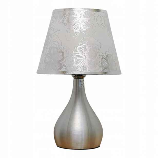 Noční lampa, dotyková, s Led stínítkem, stříbrná