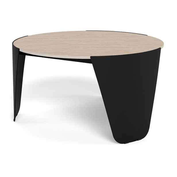 Actona Kulatý designový konferenční stolek Altea travertin/černý