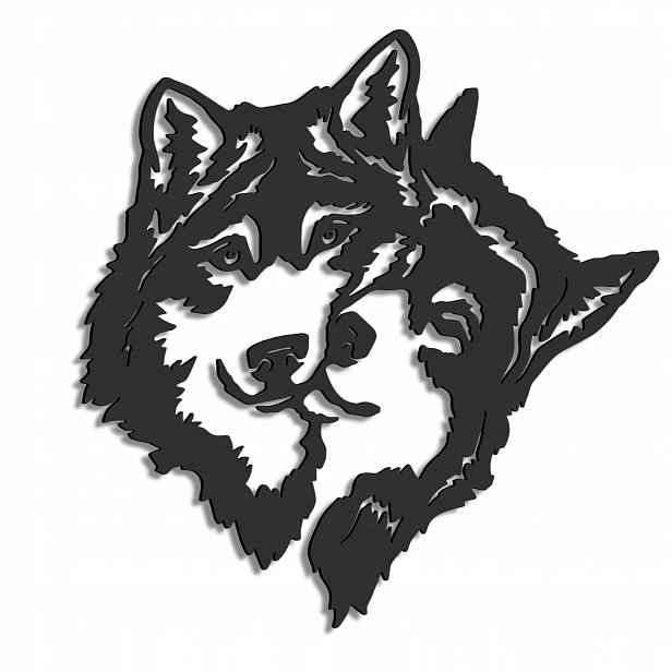 Husky Dřevěný obraz Nástěnná Dekorace Dárek Psi Sibiřský husky
