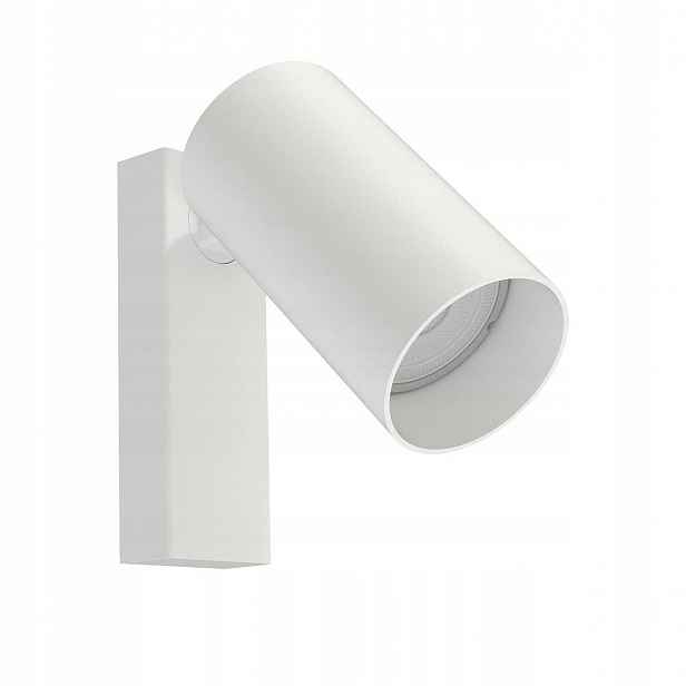 Kovová nástěnná lampa v bílé barvě s pohyblivým stínítkem, 1xGU10