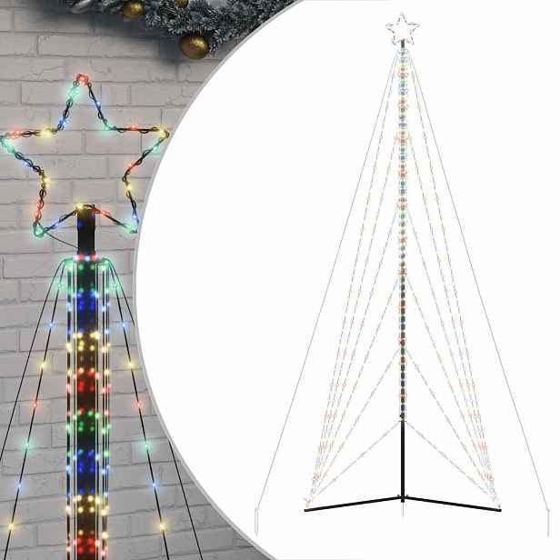 vidaXL LED vánoční stromek 861 barevných LED diod 478 cm