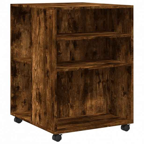vidaXL Odkládací stolek na kolečkách kouřový dub 55x60x78 cm kompozit