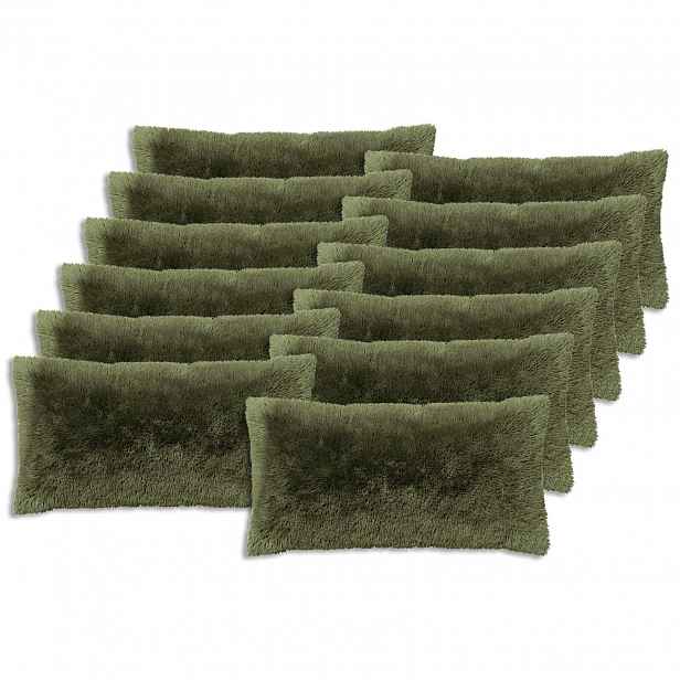 vidaXL Povlak na polštář 12 pcs HEERLEN Zelená 40 x 80 cm PV fleece