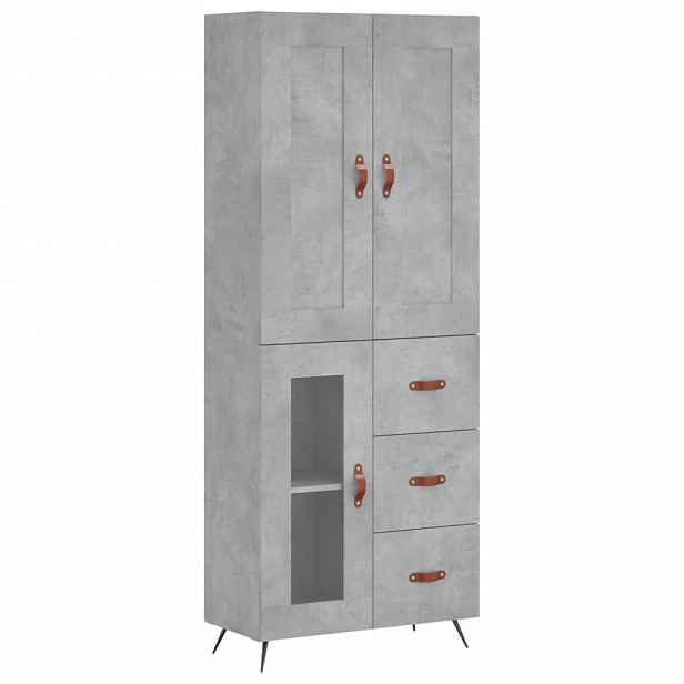 vidaXL Skříň highboard betonově šedá 69,5x34x180 cm kompozitní dřevo