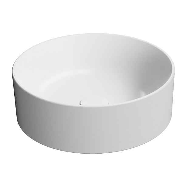 GSI KUBE X keramické umyvadlo na desku, průměr 40cm, bílá mat