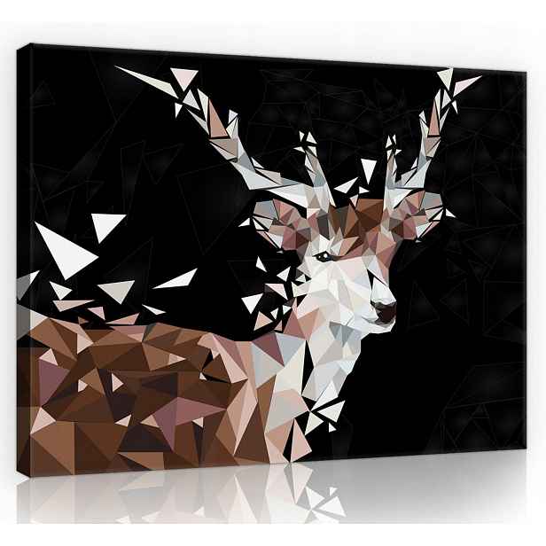Obraz Na Plátně Plátno 70x50 Jelen Trojúhelník Grafika Umění Geometrie