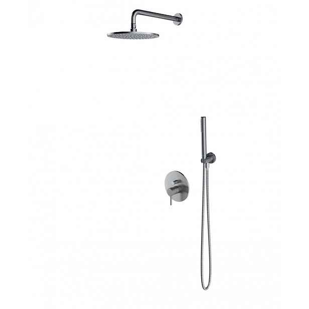 OMNIRES Y - Sprchový set s baterií pod omítku, s tělesem, průměr 25 cm, kartáčovaný nikl SYSY35NI