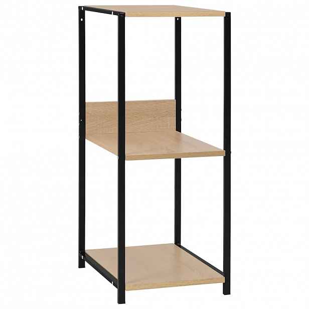 vidaXL Malá rovná knihovna černá a dub 33,5 x 39,6 x 79,7 cm kompozit