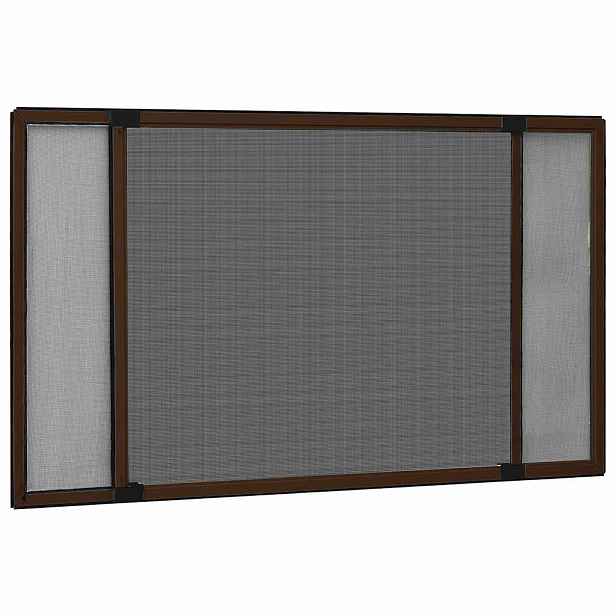 vidaXL Posuvná okenní síť proti hmyzu hnědá (75-143) x 50 cm