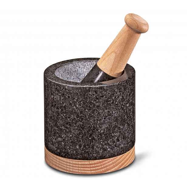 Hmoždíř Cilio Saturn granitový 14 x 10,5 2,8 kg bukové dřevo