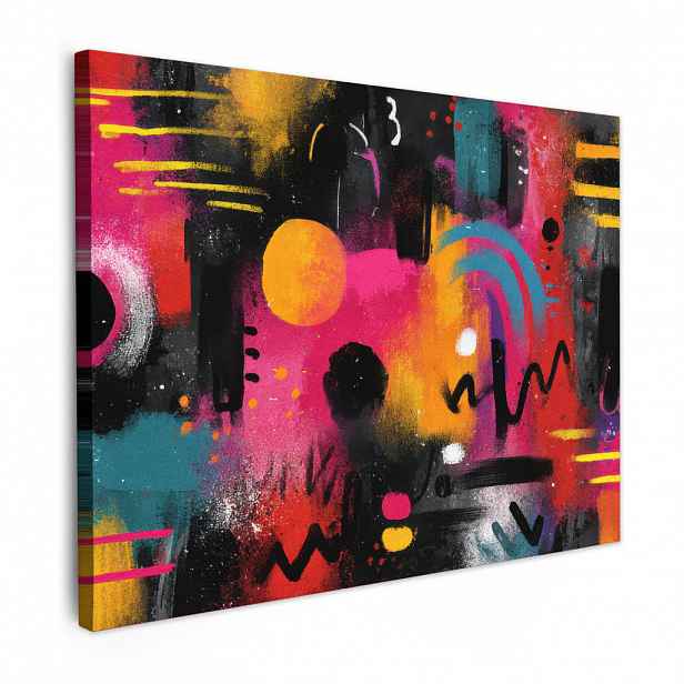 MuchoWow OBRAZ NA PLÁTNĚ Barevné plochy - Tvary - Barevné - Abstraktní 80x60 cm