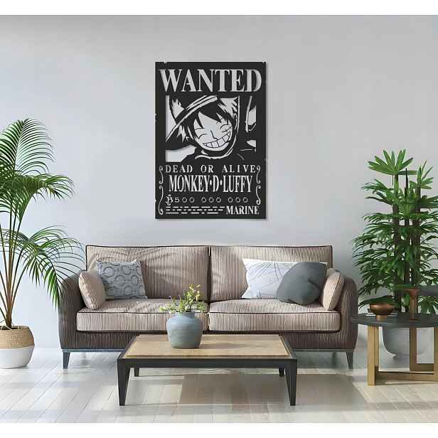 One Piece Dřevěný obraz Nástěnná dekorace Wanted