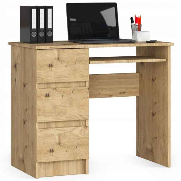 Psací stůl pod počítač A-6 Levý dub artisan 90 cm Akd