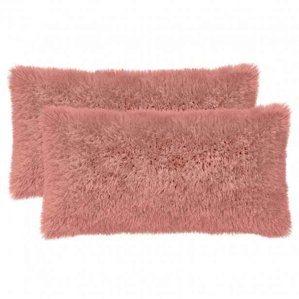 vidaXL Povlak na polštář 2 pcs HEERLEN Růžová 40 x 80 cm PV fleece
