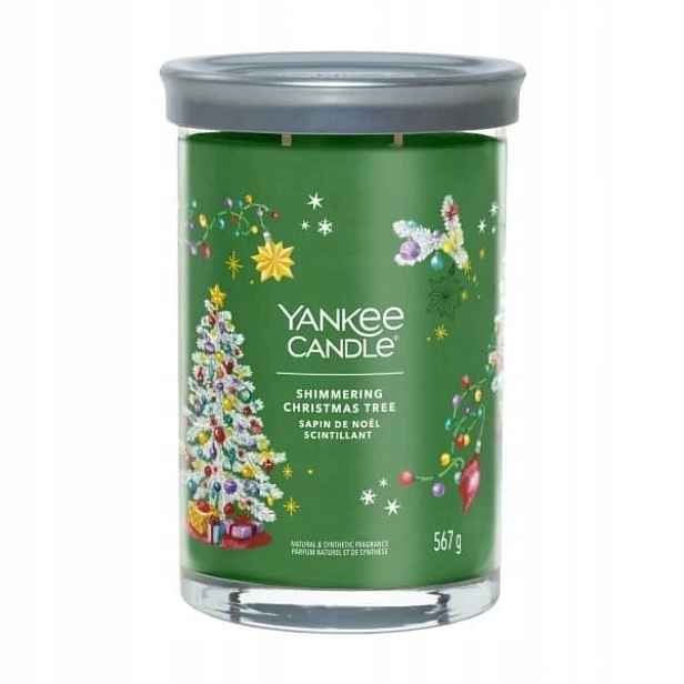 Yankee Candle Shimmering Christmas Tree Velká sójová svíčka s dvěma knoty 567 g