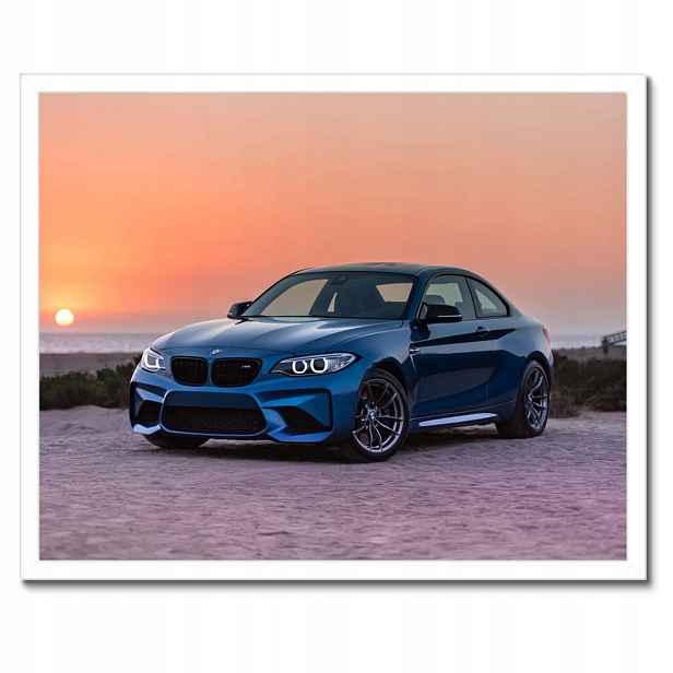 Plakáty v rámu 50x40 Krajina Bmw Západ slunce