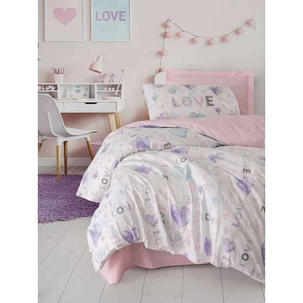 Růžové dětské povlečení na jednolůžko 200x140 cm Lovella  – Mijolnir