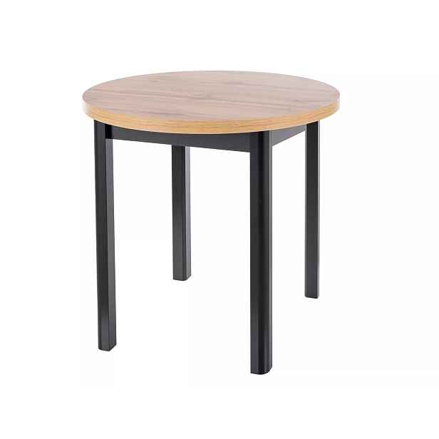 Signal Kulatý jídelní stůl Adam 80 cm dub artisan/černý