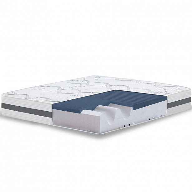 The White Stone MEMORY Foam Matrace 100x200 cm Výška 22 cm ; Hypoalergenní a Prodyšný Potah ; Ortopedické Přizpůsobivé Vlastnosti ; Středně Tvrdá