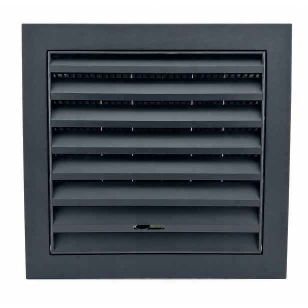 Ventilační Mřížka Przybysz 100 mm Čtvercová Černá matná uzavíratelná síťkou
