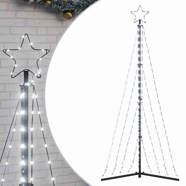 vidaXL LED vánoční stromek 339 studených bílých LED 187 cm