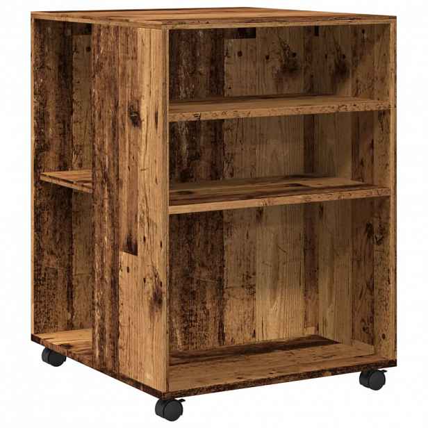 vidaXL Odkládací stolek na kolečkách old wood 55x60x78 cm kompozit