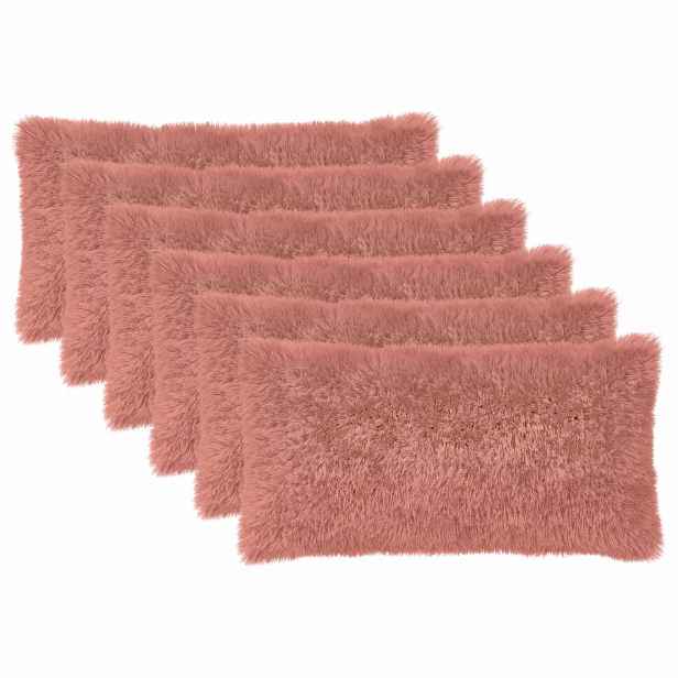 vidaXL Povlak na polštář 6 pcs HEERLEN Růžová 40 x 80 cm PV fleece