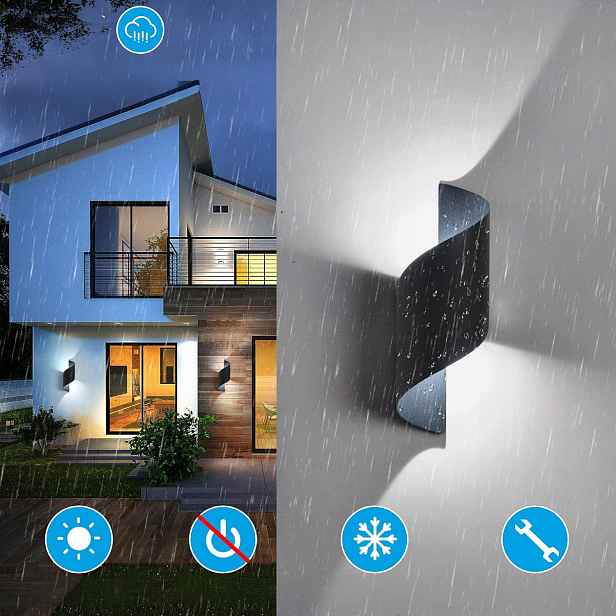 10W Led vnitřní nástěnné svítidlo, černá, venkovní nástěnné svítidlo, bílá, studená barva