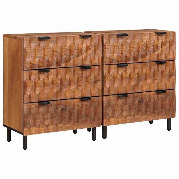 vidaXL Servírovací skříň 2 ks 60 x 33 x 75 cm Masivní mangové dřevo