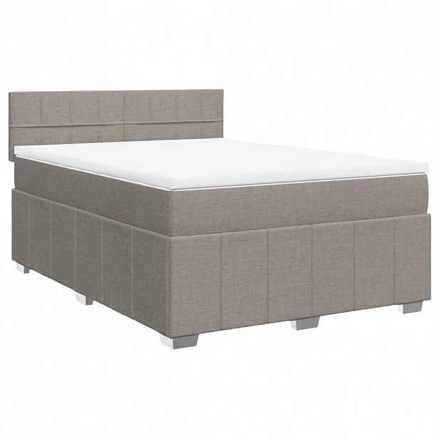 vidaXL Box spring postel s matrací taupe 140x190 cm textil