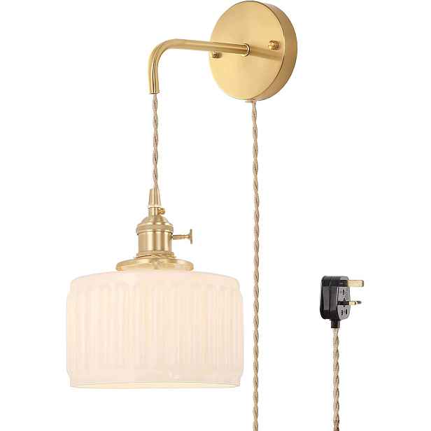 Nástěnná Lampa Skleněná Shenmoyl E27 6W 2700K Sklo Vypínač
