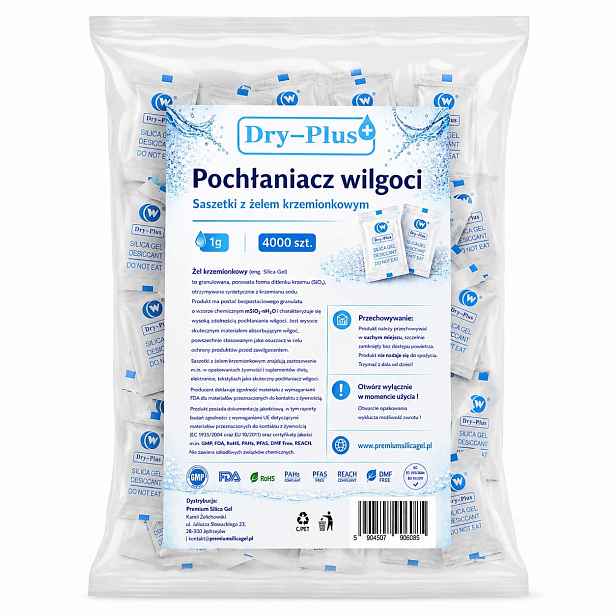 Pohlcovač vlhkosti Dry-plus Premium Silica Gel 1 g 4000 ks