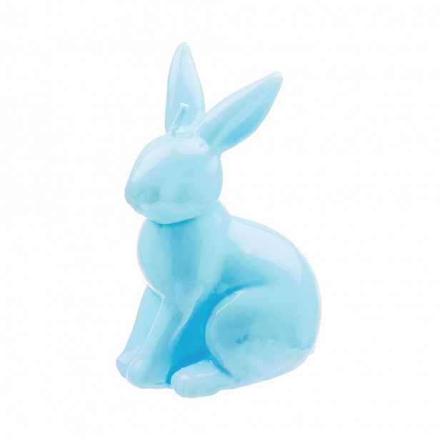 Butlers EASTER Svíčka lesklá zajíček 14 cm - modrá