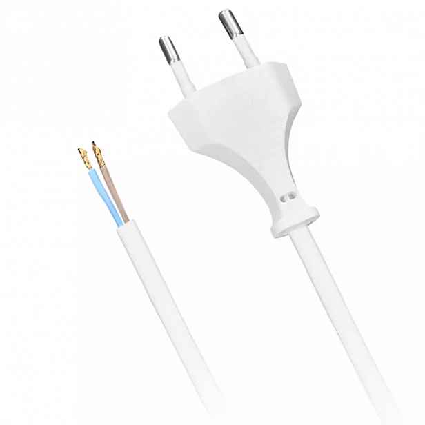 Flexo šňůra 2x0,75 mm2 délka 2 m bílá