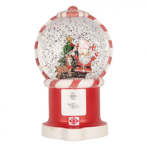Kouzelná vánoční dekorace Santa – hrací skříňka s LED - 12*11*20 cm / 3*AA/ USB Clayre & Eef
