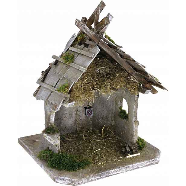 Vánoční betlém stáj *30 x 35 x 38 Cm* pro postavy o výšce 13-16 cm